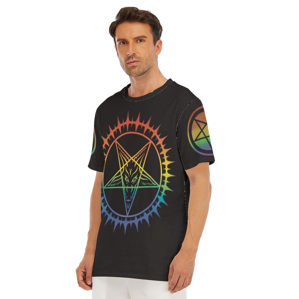 Pride Baphomet Tee Fire Safe 100% Cotton side view