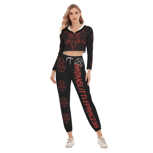 Satan’s Crop Hoodie Sports Sets