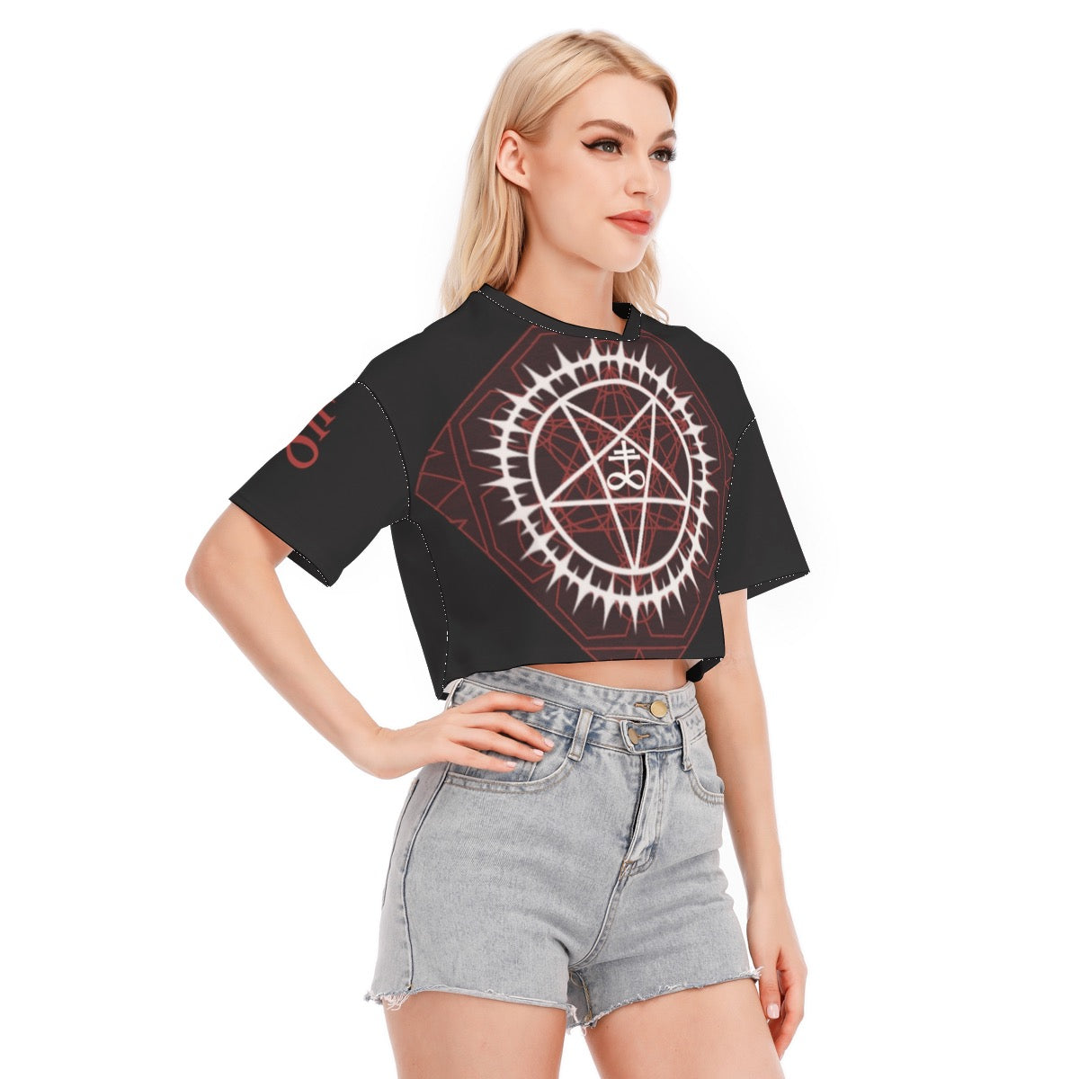 Fire Safe Pentagram Geometric Crop Tee