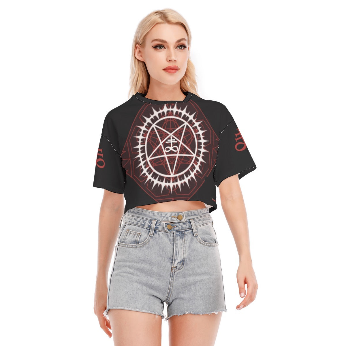 Fire Safe Pentagram Geometric Crop Tee