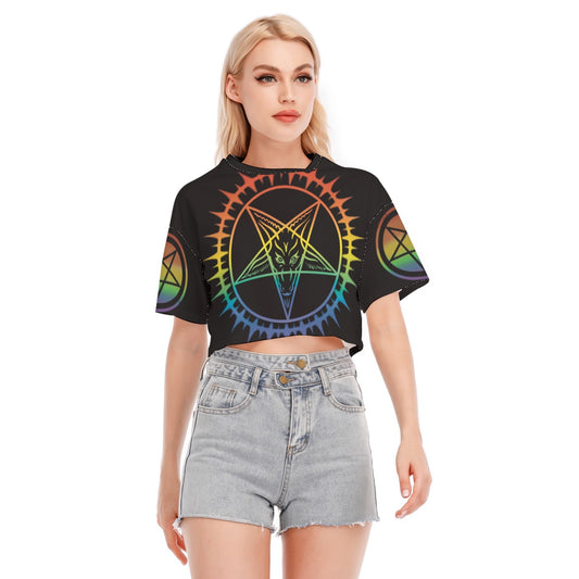 Pride Baphomet Crop Top Fire Safe 100% cotton front view