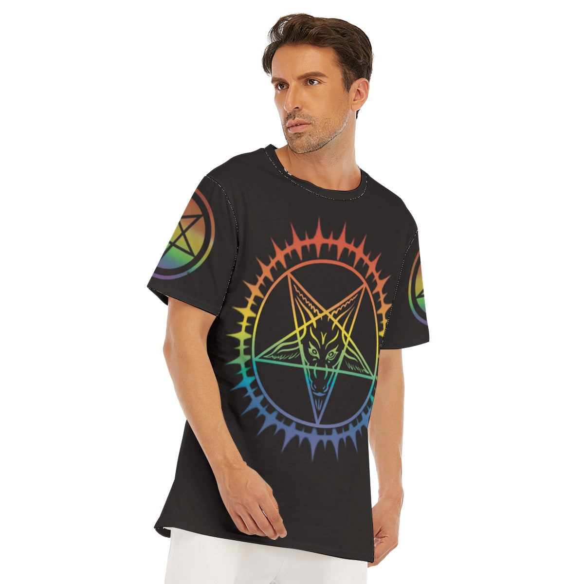 Pride Baphomet Tee Fire Safe 100% Cotton side view